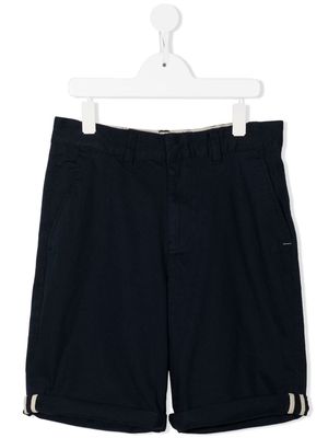 Molo TEEN logo-patch straight-leg shorts - Blue
