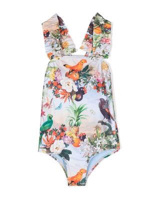 Molo tropical-print swimsuit - Blue