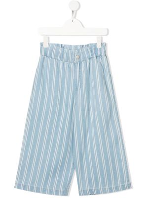 Molo vertical-stripe elasticated-waistband trousers - Blue