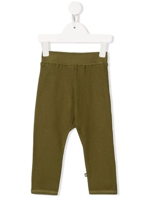Molo waffle-texture organic cotton leggings - Green
