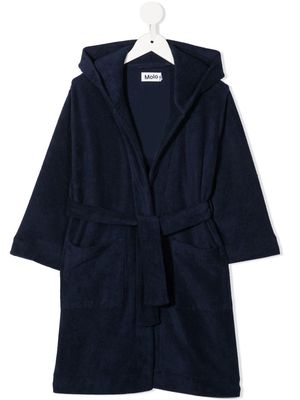 Molo waist-tied hooded robe - Blue