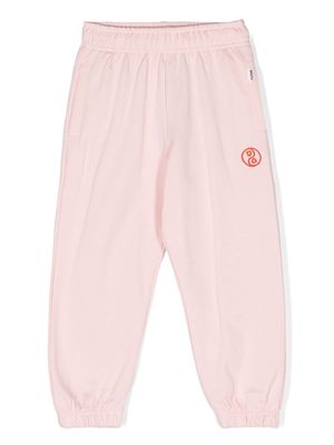 Molo ying yang-embroidered cotton track pants - Pink
