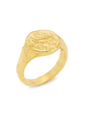 Molten 14K-Gold-Plated Signet Ring