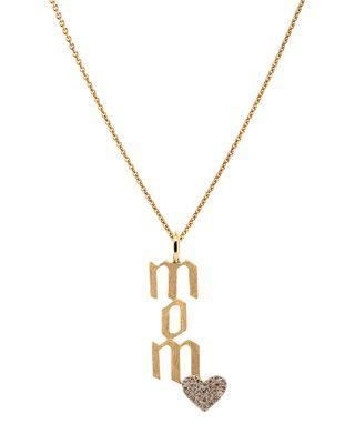 Mom Diamond Heart Necklace