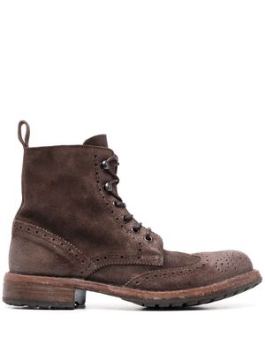 Moma 40mm lace-up suede boots - Brown