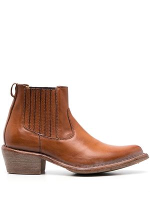 Moma 50mm leather ankle boots - Brown