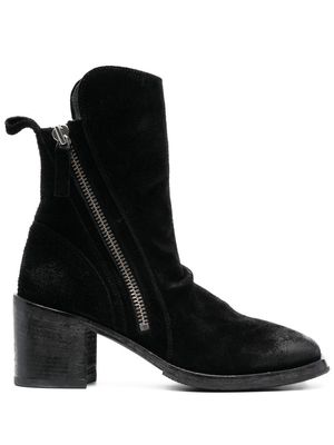 Moma 70mm burnished-effect suede ankle boots - Black