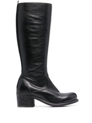 Moma calf-length block heel boots - Black