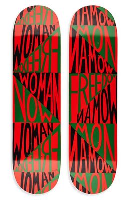 MoMA Faith Ringgold Woman Freedom Now Skateboard Deck Diptych in Red/Purple