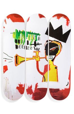 MoMA Jean-Michel Basquiat Trumpet Skateboard Deck Triptych in Multi