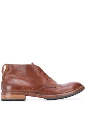 Moma lace-up calf leather ankle boots - Brown