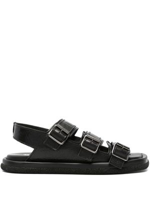 Moma Lux buckled leather sandals - Black