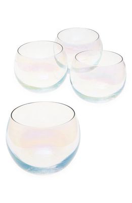 MoMA Set of 4 Bubble Rocking Glass Tumblers in Clear