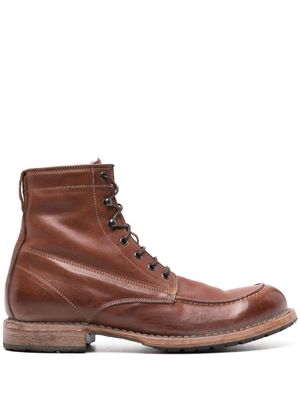 Moma Tronchetto lace-up leather boots - Brown