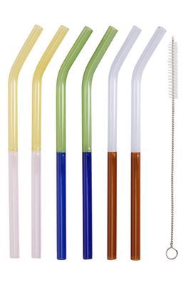 Moma Two-Tone Borosilicate Straw Set in Multi