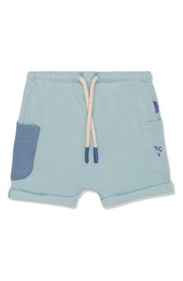 Mon Coeur Colorblock Recycled Cotton Blend Jersey Shorts in Sterling Blue