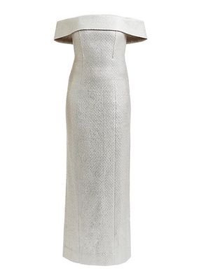 Mona Textured Off-the-Shoulder Gown