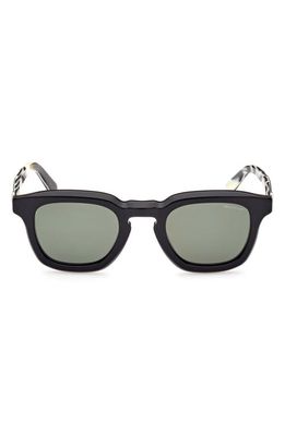 Moncler 50mm Polarized Square Sunglasses in Black/Other /Green Polarized