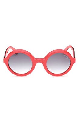 Moncler 50mm Round Sunglasses in Shiny Red /Gradient Smoke