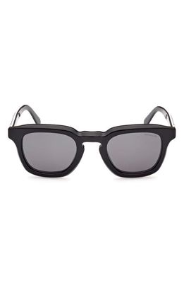 Moncler 50mm Square Sunglasses in Shiny Black /Smoke