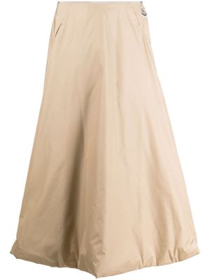 Moncler A-line midi skirt - Neutrals