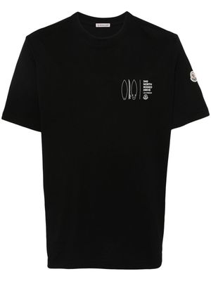 Moncler address-motif T-shirt - Black