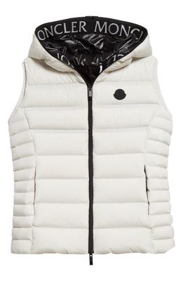 Moncler Aliterse Down Hooded Vest in White