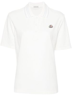 Moncler appliqué-logo cotton polo shirt - Neutrals