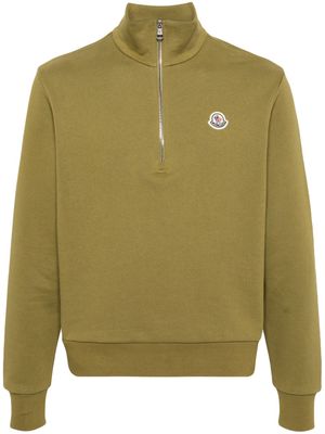 Moncler appliqué-logo cotton sweatshirt - Green