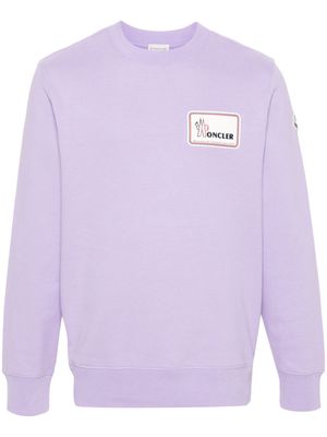 Moncler appliqué-logo cotton sweatshirt - Purple