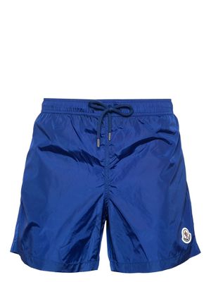 Moncler appliqué-logo drawstring swim shorts - Blue