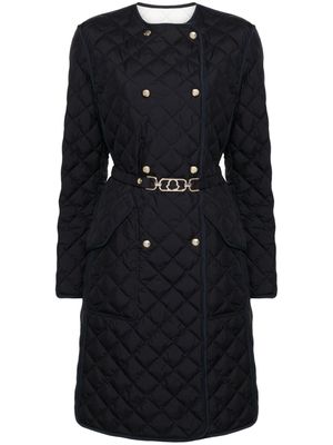 Moncler Atena diamond-quilted coat - Blue