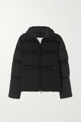 Moncler - Aucun Quilted Tweed-lamé And Shell Down Jacket - Black
