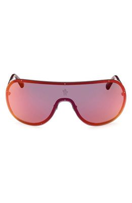 Moncler Avionn Shield Sunglasses in Silver Bordeaux /Red Mirror