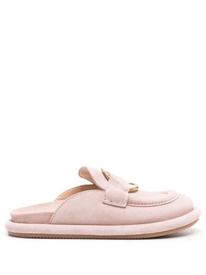Moncler Bell suede mules - Pink