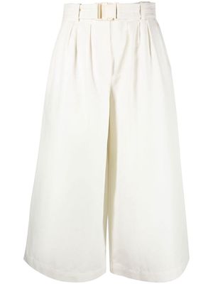 Moncler belted cropped trousers - White