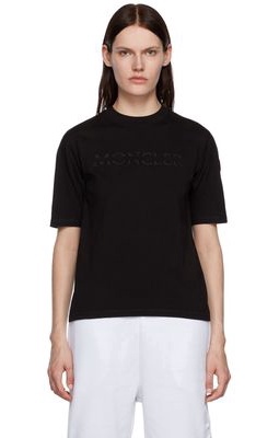 Moncler Black Embroidered T-Shirt
