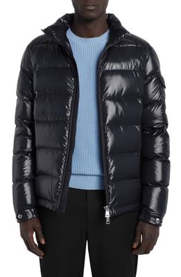 Moncler Bourne Quilted Recycled Polyester Puffer Jacket in Blue