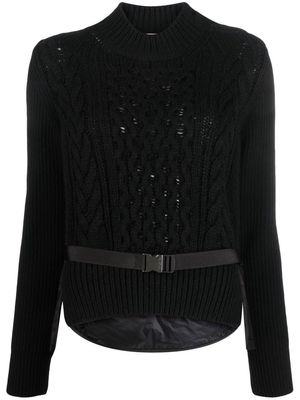 Moncler buckled waist knitted jumper - Black