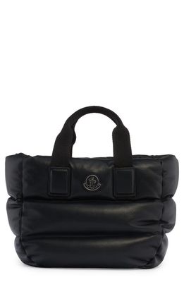 Moncler Caradoc Leather Puffer Tote in Black