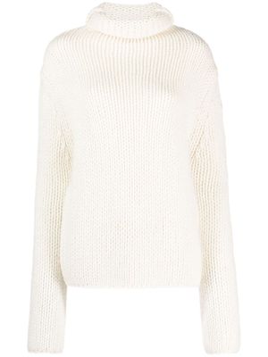 Moncler chunky-knit roll-neck jumper - White