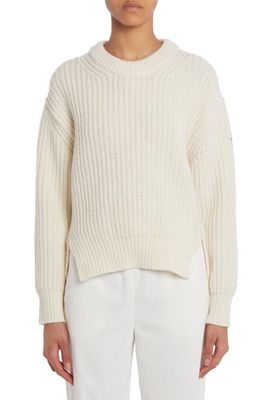 Moncler Chunky Wool Sweater in White