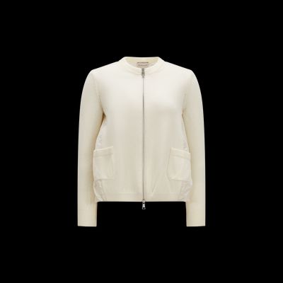 MONCLER COLLECTION Cardigan en laine et taffetas