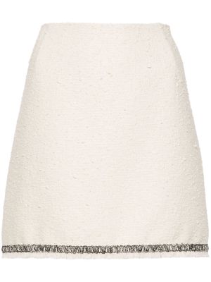 Moncler contrasting-trim tweed miniskirt - White