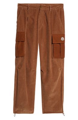 Moncler Corduroy Cargo Pants in Cocoa Brown