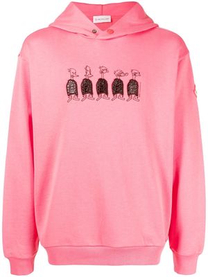 Moncler cotton cartoon-print hoodie - Pink