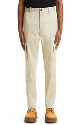 Moncler Cotton Stretch Gabardine Trousers in Light Beige