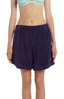 Moncler Cotton Terry Cloth Shorts in Navy