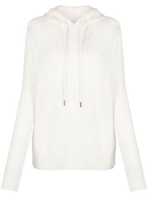 Moncler drawstring virgin wool-cashmere blend hoodie - White
