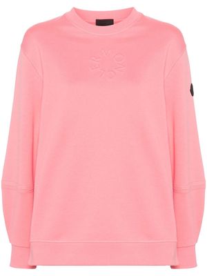 Moncler embossed-logo cotton sweatshirt - Pink